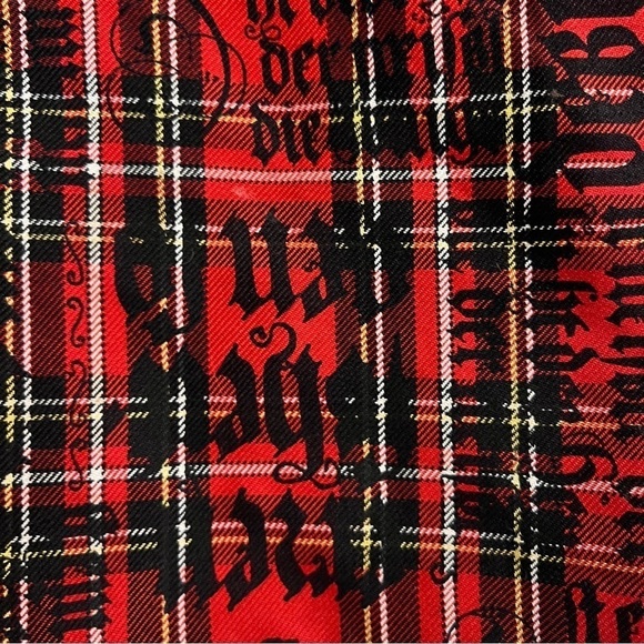 Tartan Mini Skirt Punk Plaid Goth Lettering Sinequanone Paris Kilt Style Lolita - Picture 2 of 10